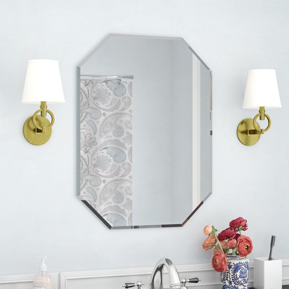 Wall Mounted Mirror with Beveled Edge for Bathroom Vanity Entryway Living Room Bathroom Mirrors Living and Home