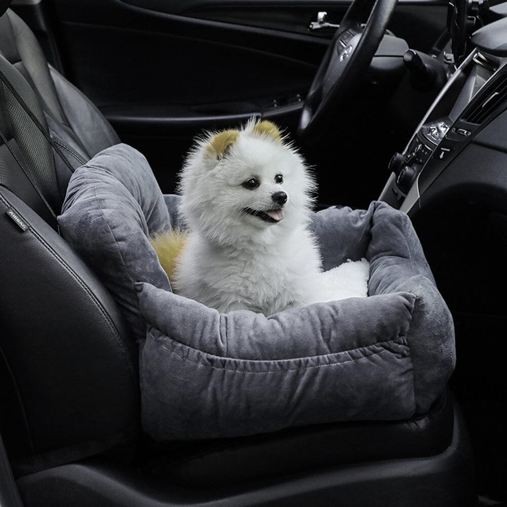 Cozy Dog Car Seat Bed with Storage Pocket and Adjustable Strap Living and Home