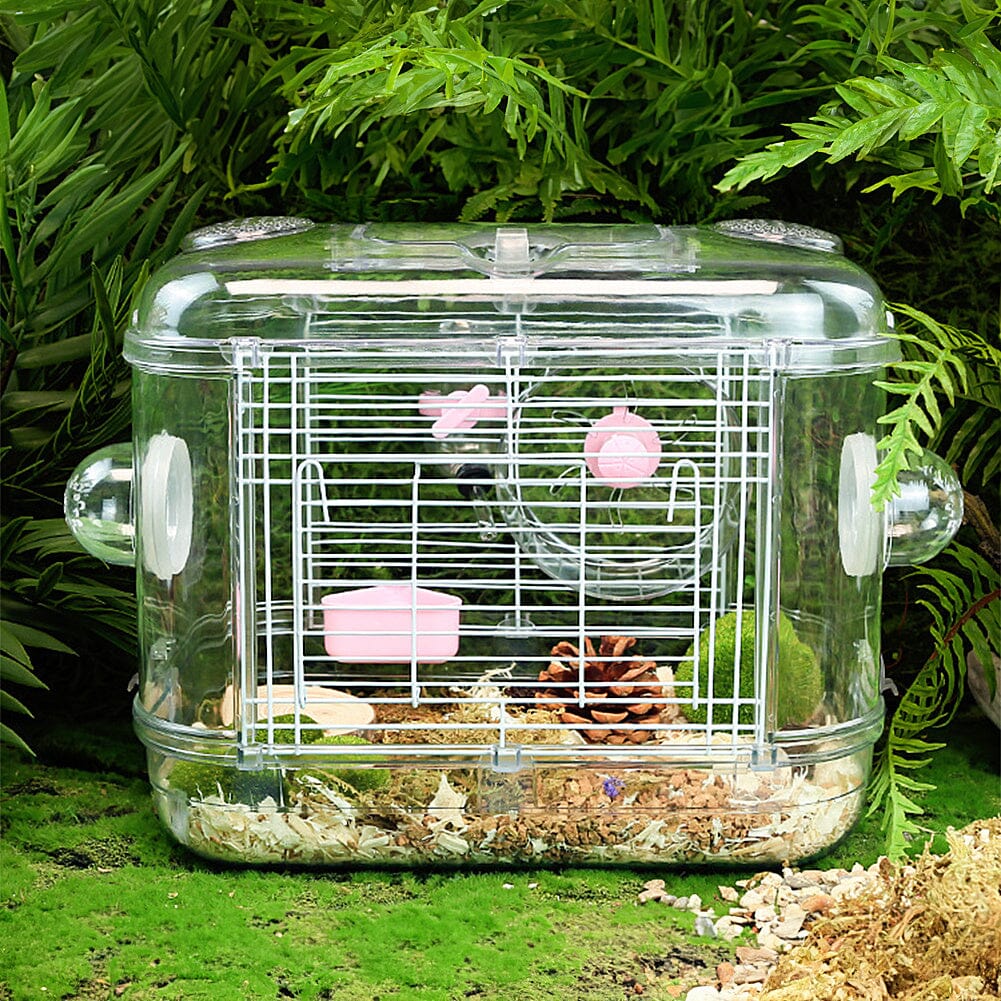 Portable Transparent Hamster Cage Living and Home