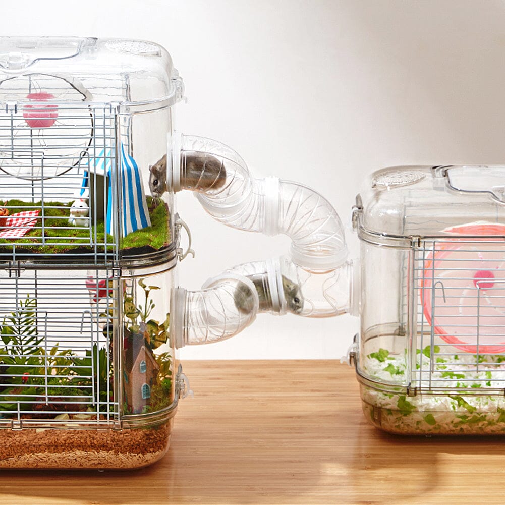 Portable Transparent Hamster Cage Living and Home