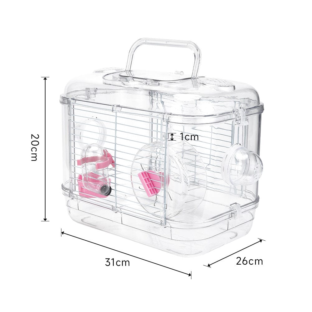 Portable Transparent Hamster Cage Living and Home