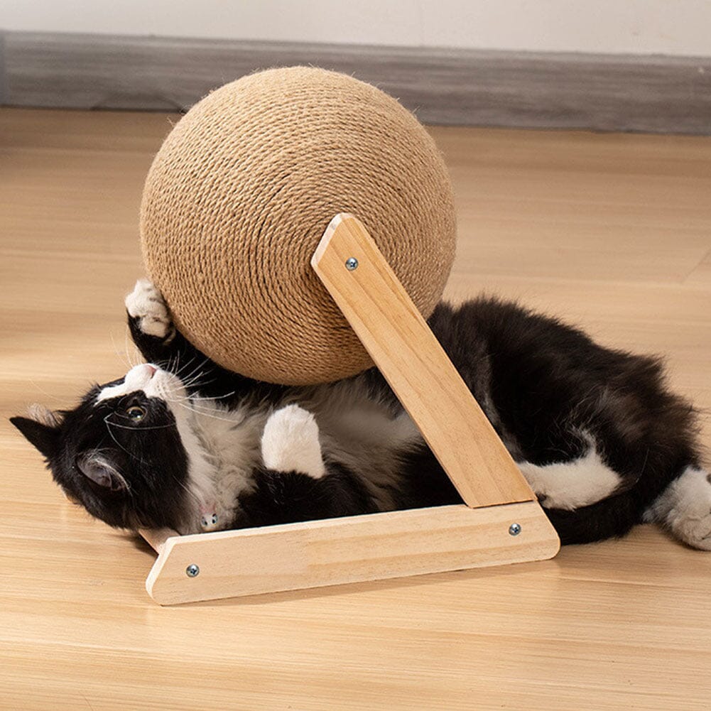 V-Shaped Wooden Cat Scratcher Ball: Fun and Functional Claw Care Living and Home