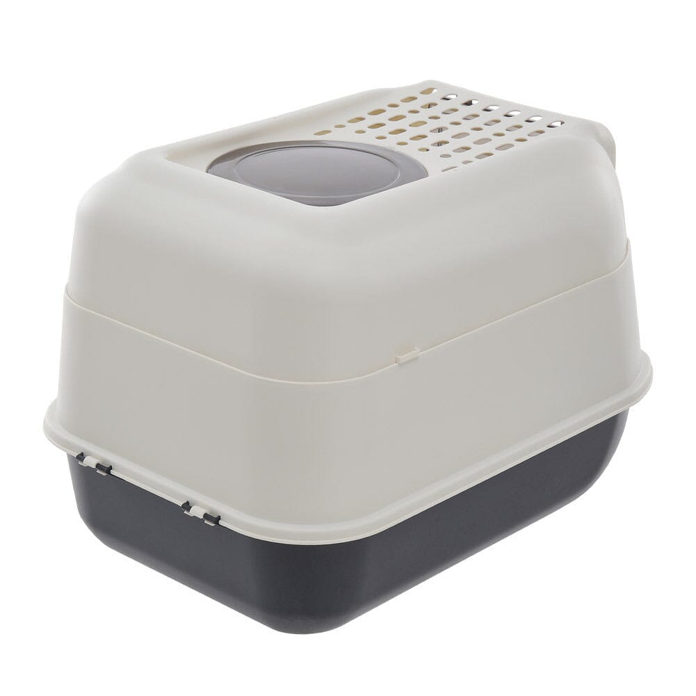 Large Hooded Top Entry Cat Litter Box with Scoop Living and Home