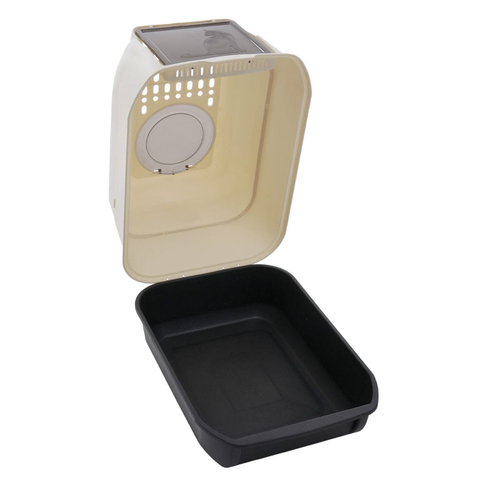 Large Hooded Top Entry Cat Litter Box with Scoop Living and Home
