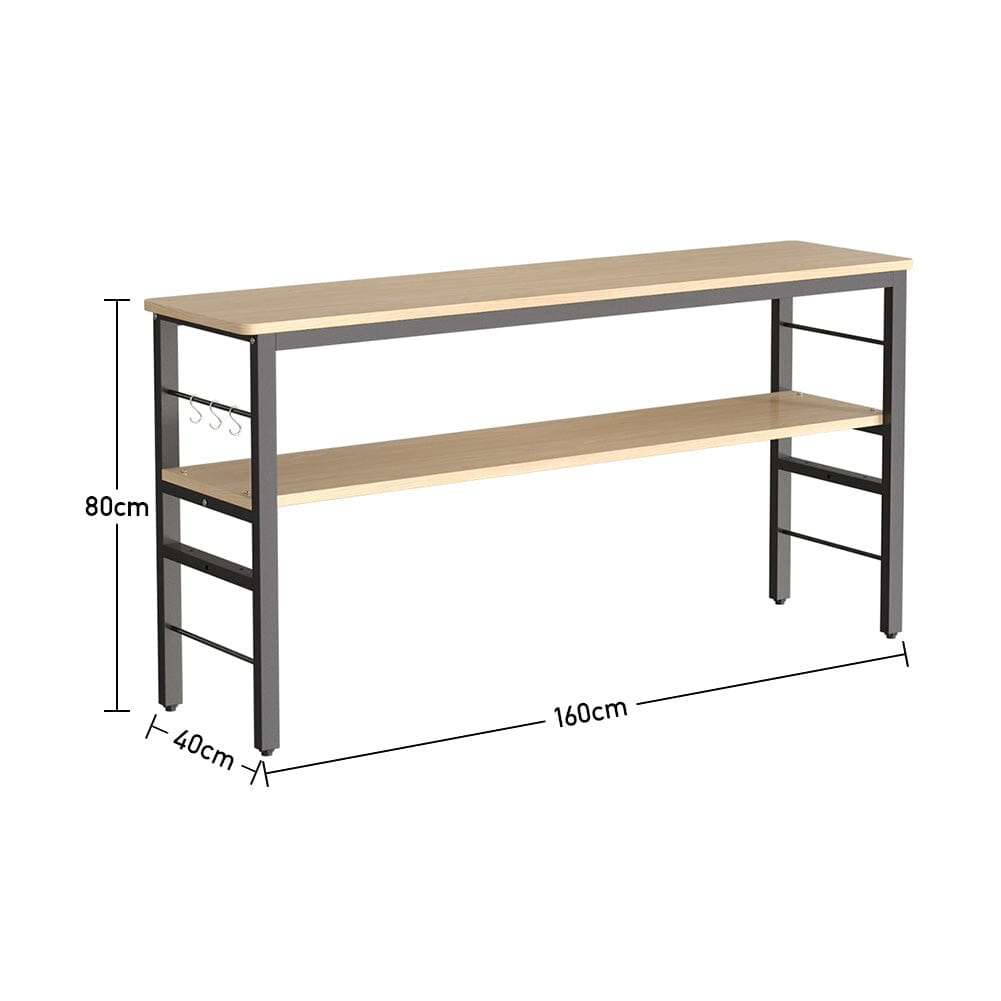 2-Tier Microwave Stand Shelf Kitchen Organizer with Hooks Kitchen Shelves Living and Home