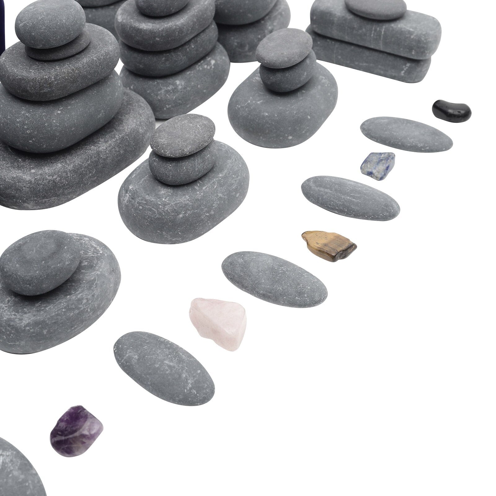 Basalt Massage Stone and Stainless Steel Heater Set for Spa Massage Stones Living and Home