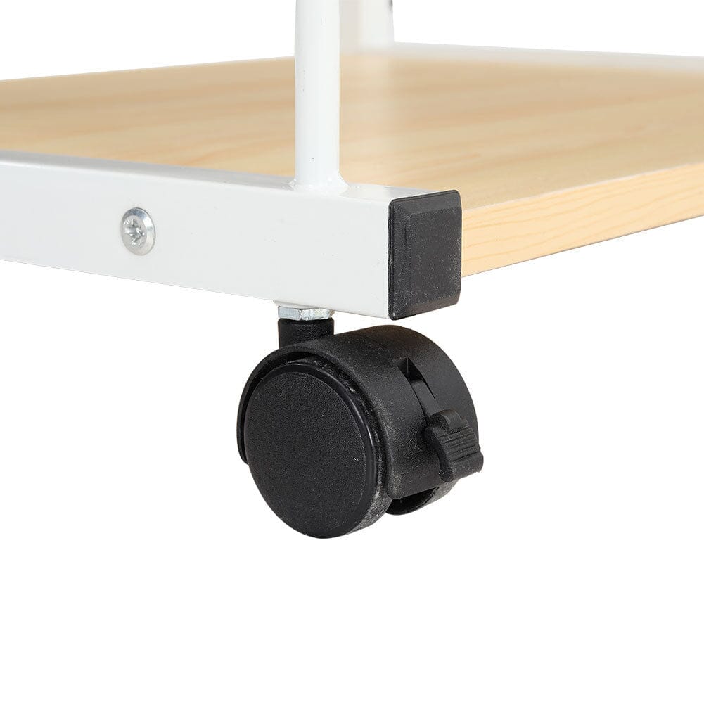 Versatile Mobile Printing Desk in Natural Wood Finish Living and Home