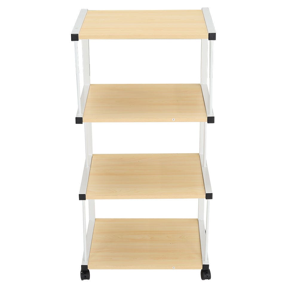 Versatile Mobile Printing Desk in Natural Wood Finish Living and Home