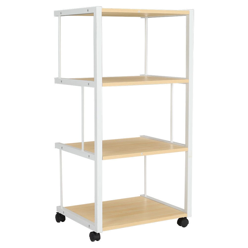 Versatile Mobile Printing Desk in Natural Wood Finish Living and Home