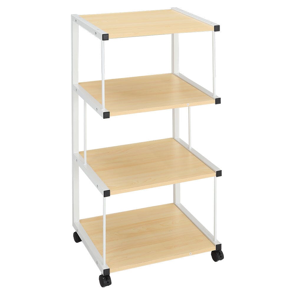Versatile Mobile Printing Desk in Natural Wood Finish Living and Home