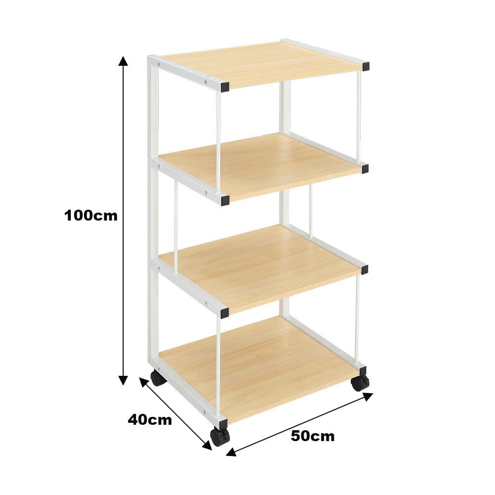 Versatile Mobile Printing Desk in Natural Wood Finish Living and Home