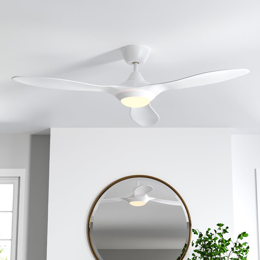 52inch Reversible Ceiling Fan W/Light Remote Control 3/5 Blades 5 Speed Timer Ceiling Lights Living and Home White 3 Fans