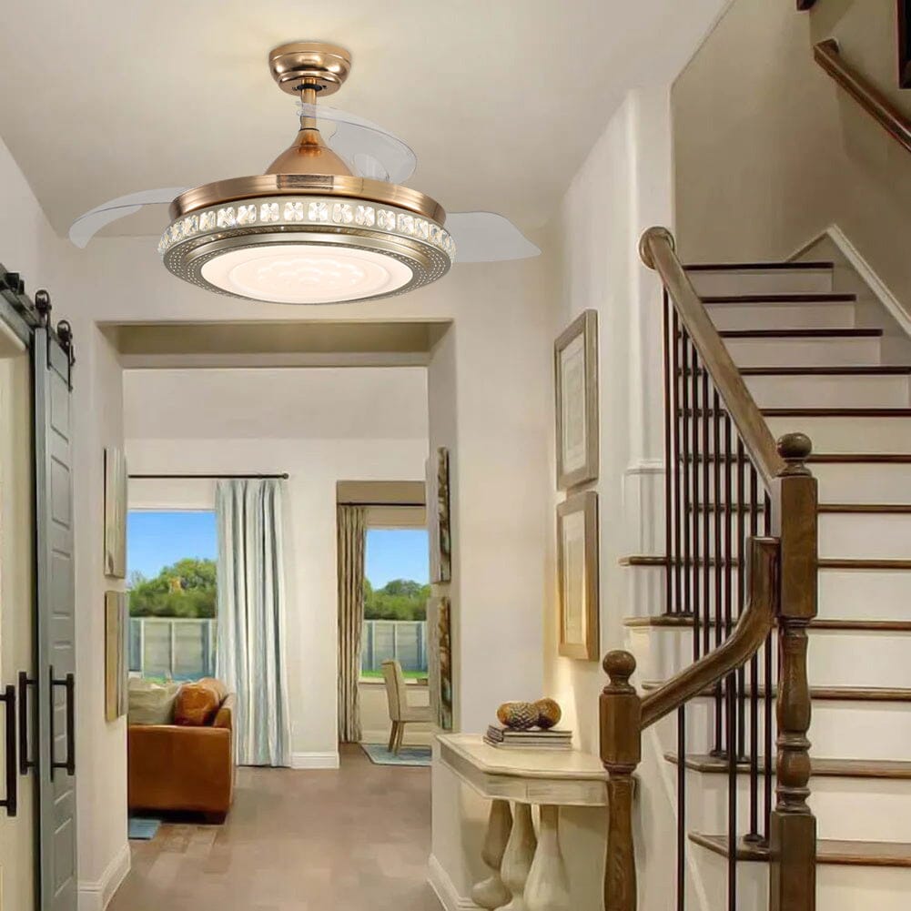 42inch Retractable Ceiling Fan Light Lamp W/Remote Control Ceiling Fans Living and Home
