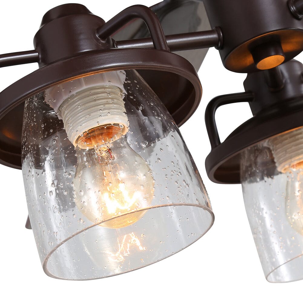 Wooden Ceiling Fan with 3 Head Lights & Remote 52 Inch Ceiling Fans Living and Home