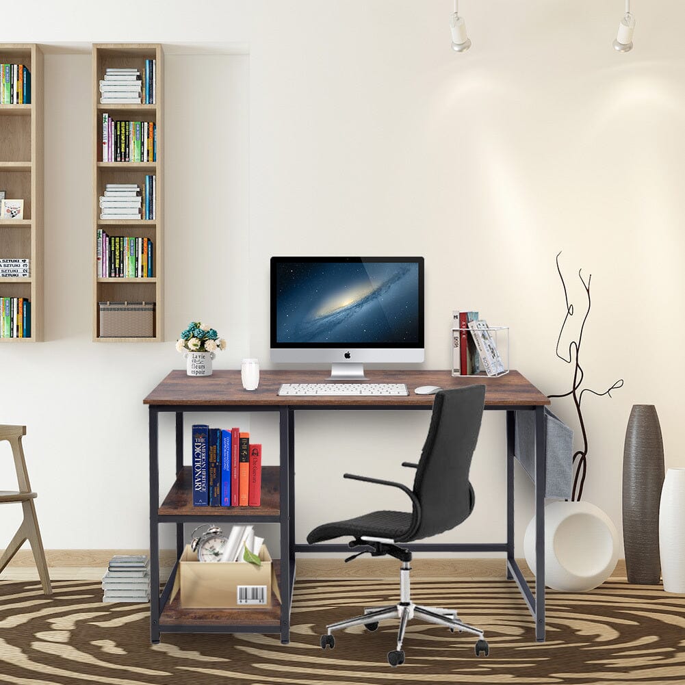 Premium Wooden Office Desk with Storage Shelf and Fabric Pouch Living and Home