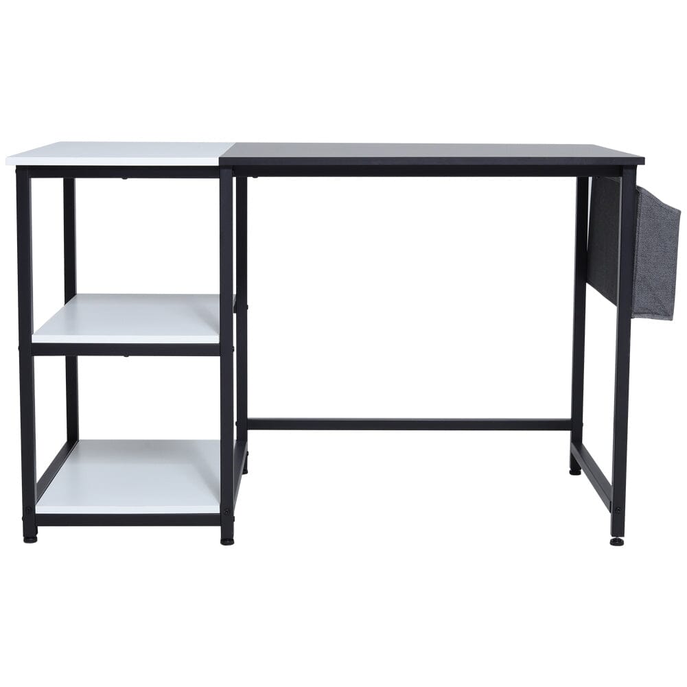 Premium Wooden Office Desk with Storage Shelf and Fabric Pouch Living and Home