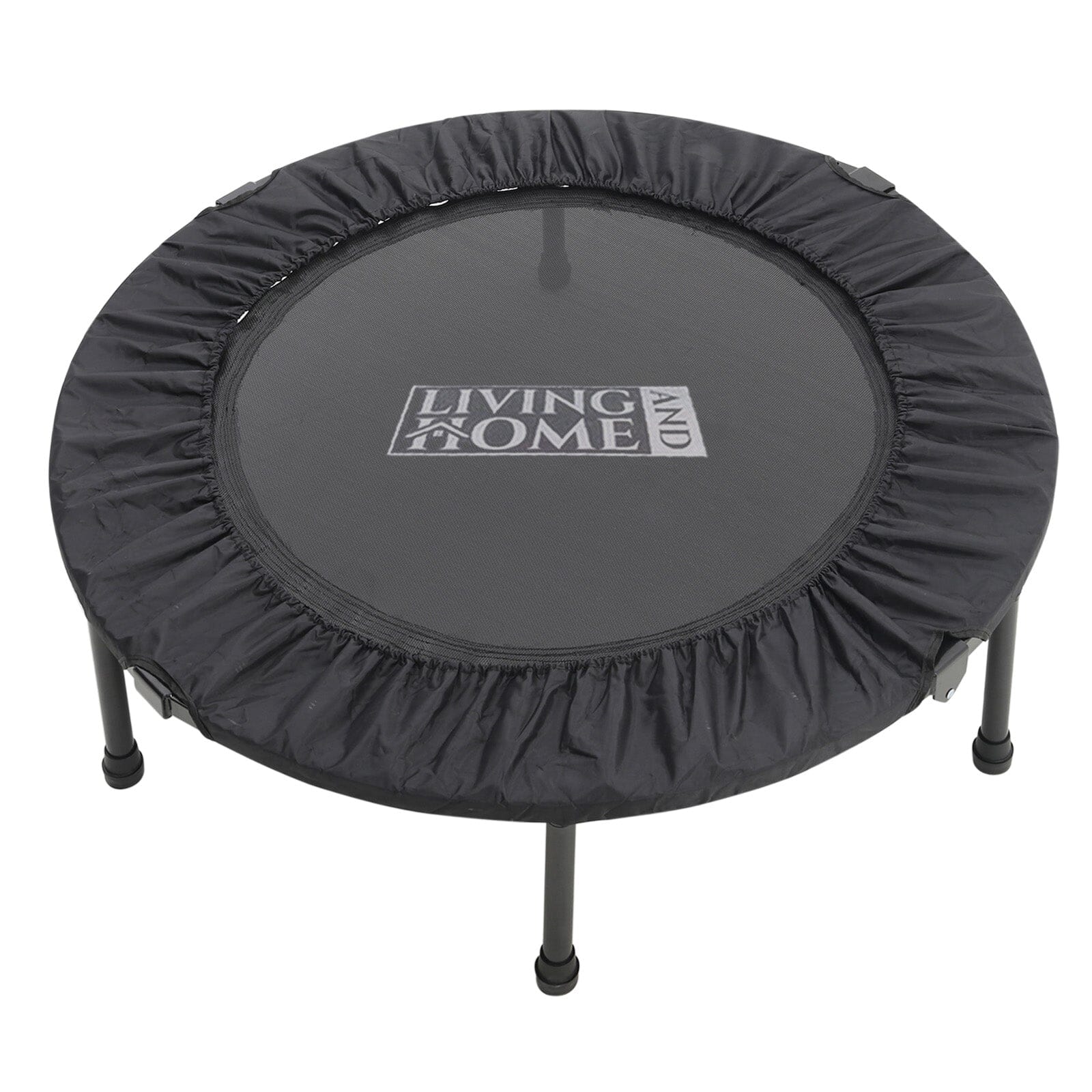 38 Inch Black Foldable Round Exercise Trampoline Trampolines Living and Home