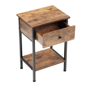40CM Wide Ironart Wooden Side Table with Drawer