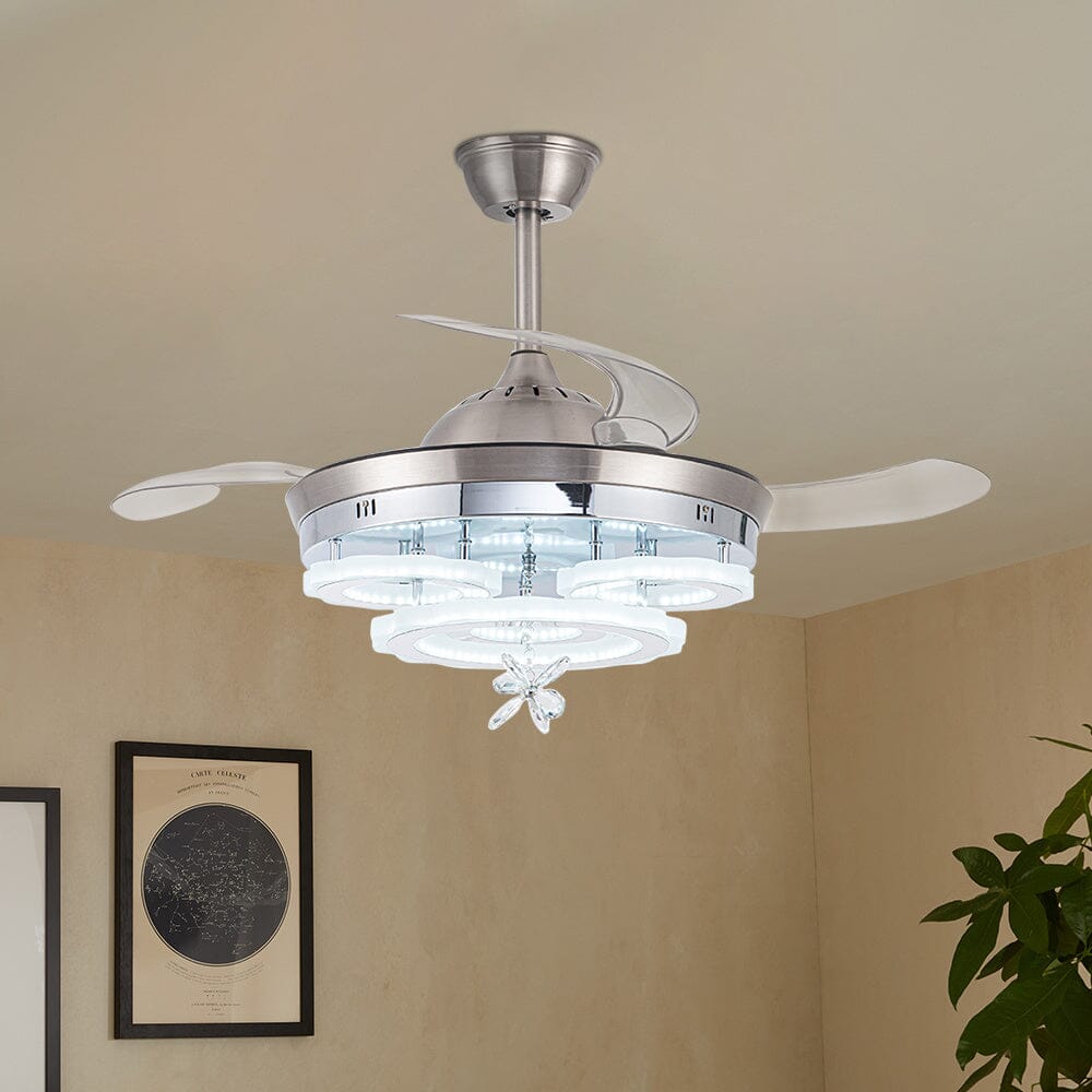 3 Light Changing Acrylic Ceiling Fan for Bedroom Living Room Ceiling Fans Living and Home