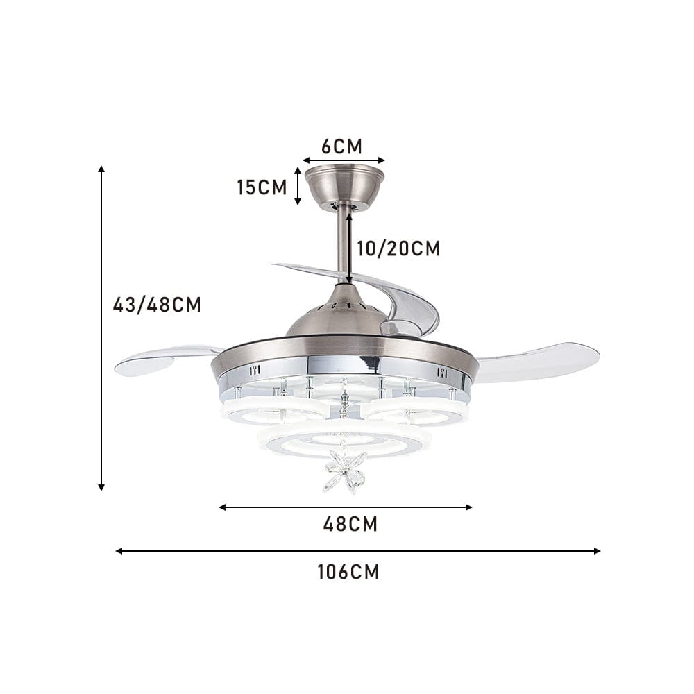 3 Light Changing Acrylic Ceiling Fan for Bedroom Living Room Ceiling Fans Living and Home