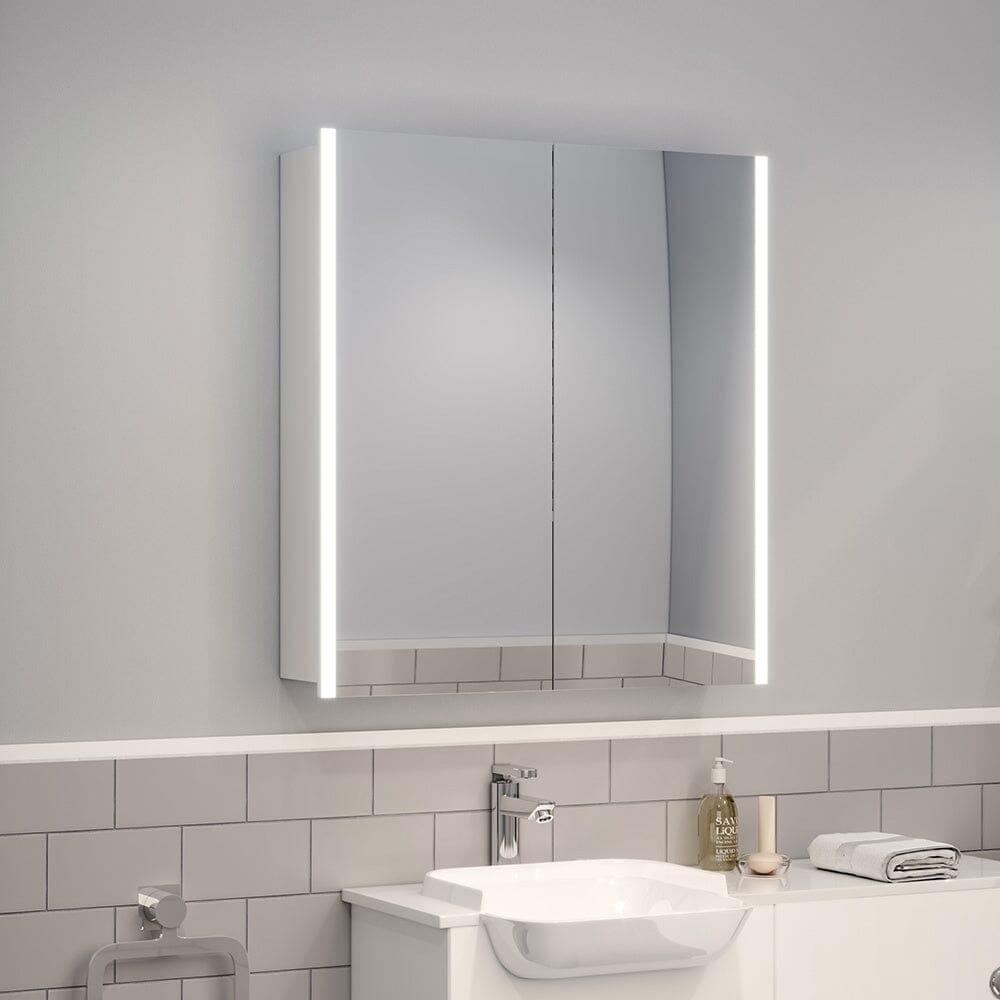 Bathroom Bouble Doors LED Mirror Cabinet with Smart Switch Bathroom Mirror Cabinets Living and Home