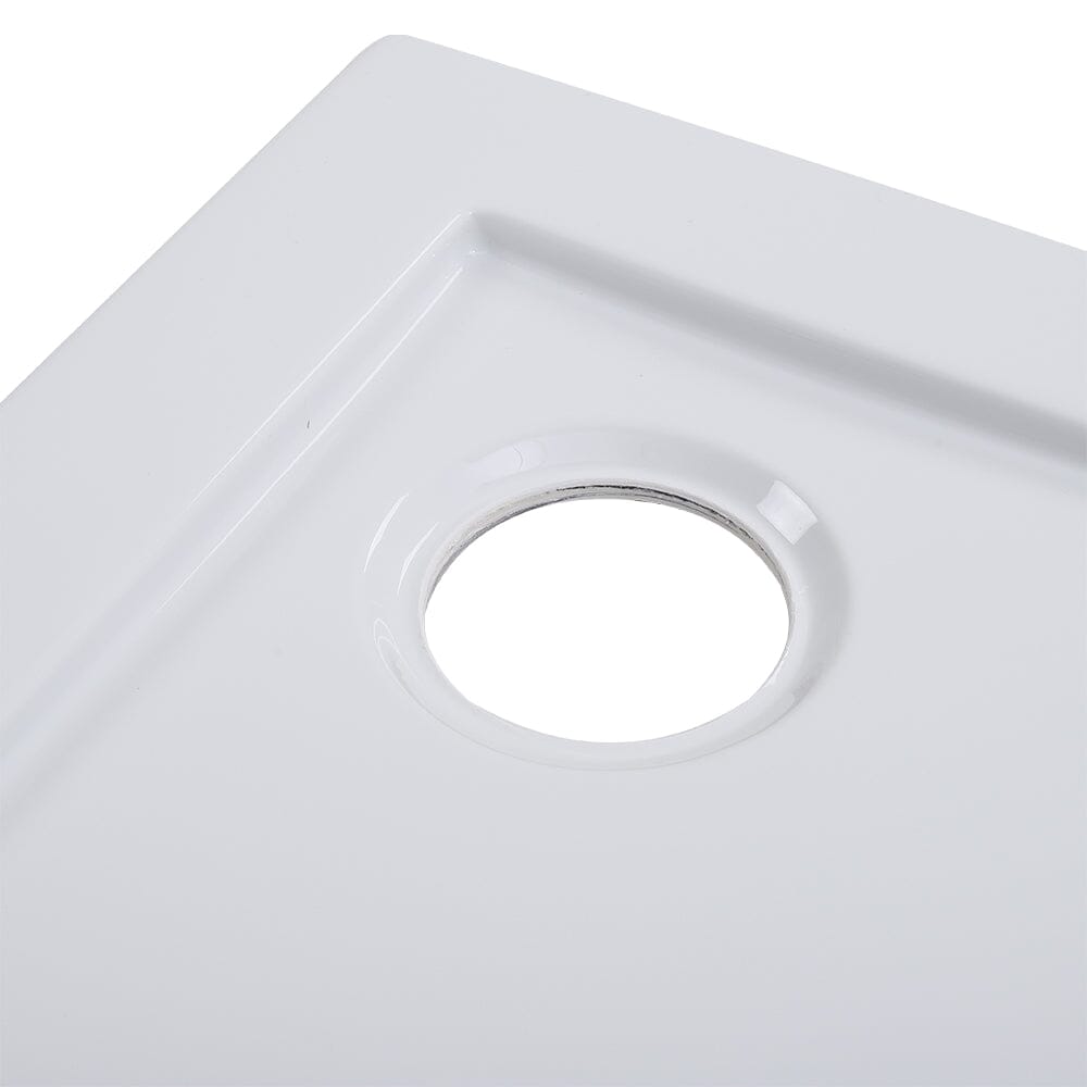 Livingandhome 900x700mm Rectangular Shower Tray White, DM0405DM0423 Living and Home