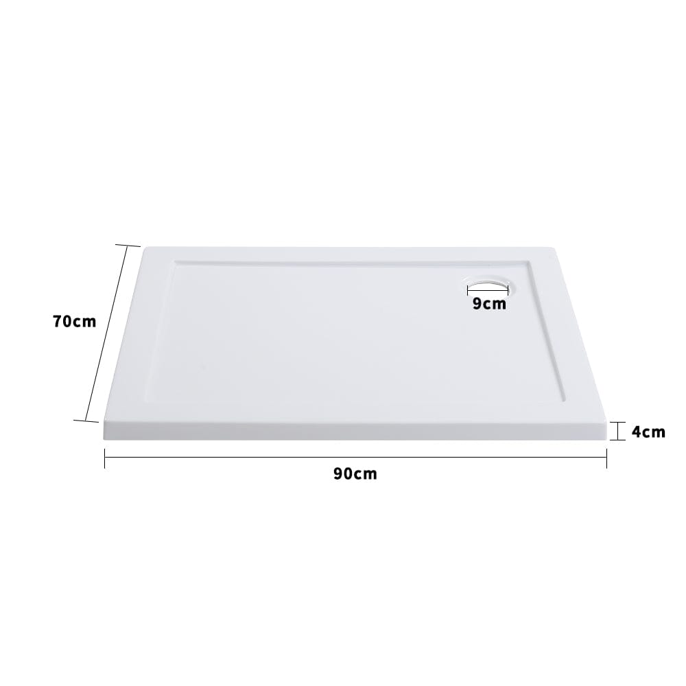 Livingandhome 900x700mm Rectangular Shower Tray White, DM0405DM0423 Living and Home