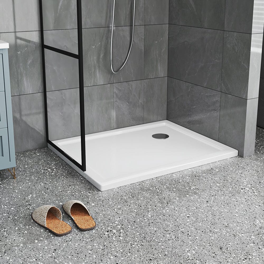 2ft/3ft White Acrylic Shower Tray with Drain Shower Trays Living and Home
