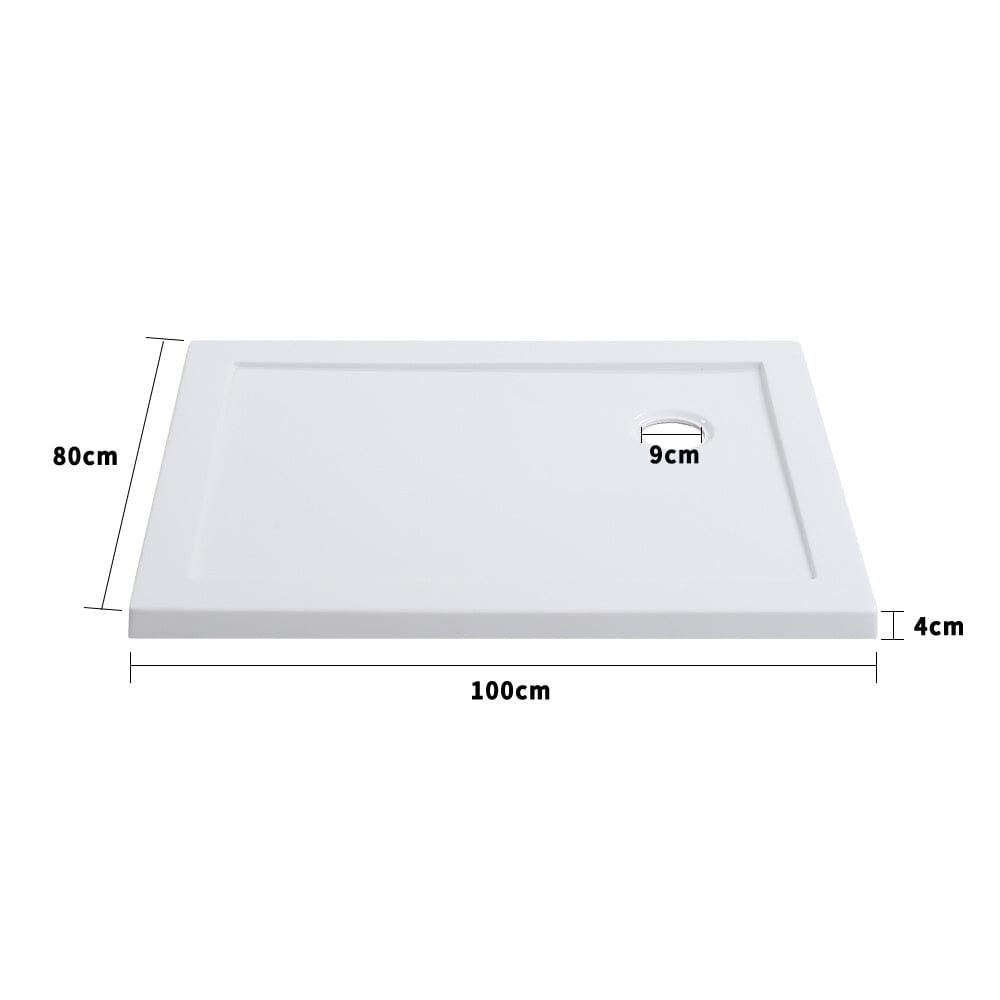2ft/3ft White Acrylic Shower Tray with Drain Shower Trays Living and Home