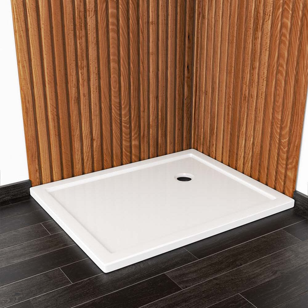 2ft/3ft White Acrylic Shower Tray with Drain Shower Trays Living and Home
