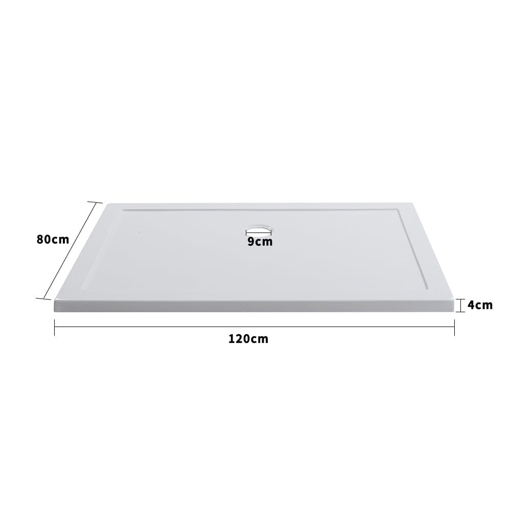 Livingandhome 900x700mm Rectangular Shower Tray White, DM0405DM0423 Living and Home