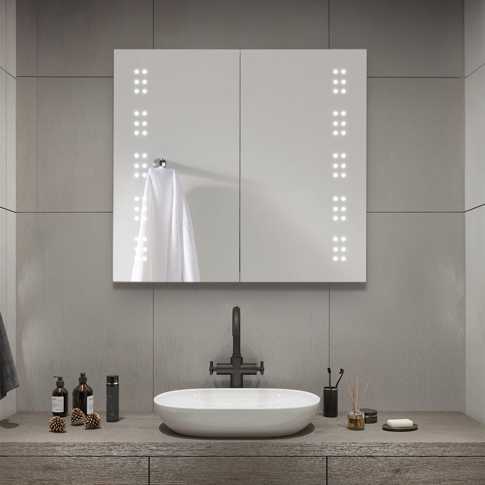 Frameless Double Door LED Bathroom Mirror Cabinet Bathroom Mirror Cabinets Living and Home
