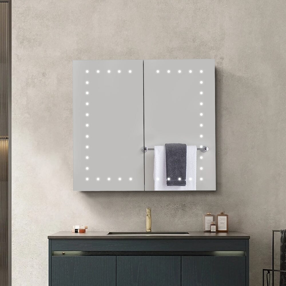 Morden Frameless Mirror Cabinet with LED Lighting Bathroom Mirror Cabinets Living and Home