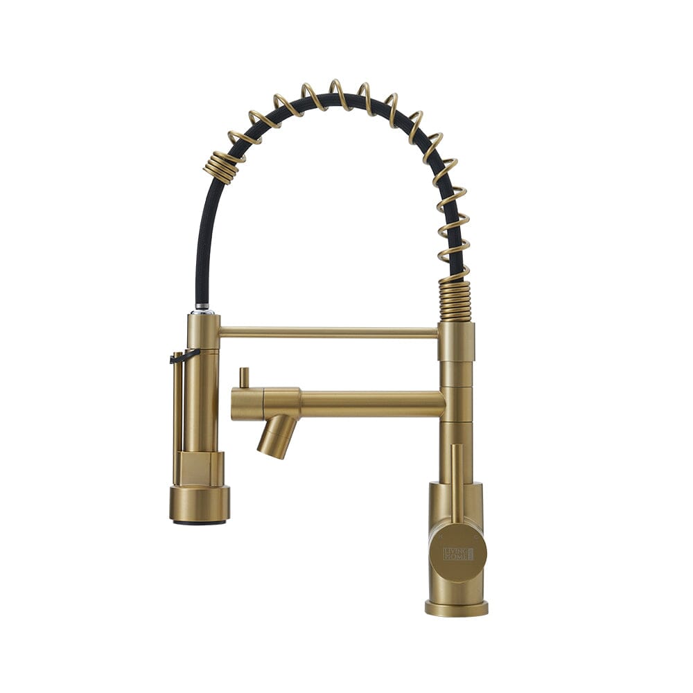 Stainless Steel Kitchen Faucet with Pull Down Spring Spout and Pot Filler Kitchen Taps Living and Home