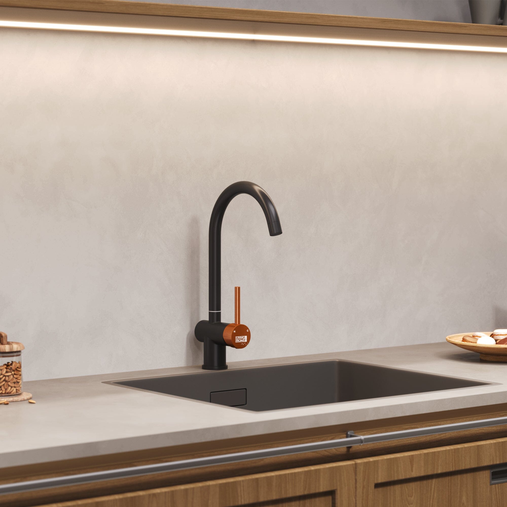 Black High Quality Single Handle Kitchen Bar Faucet Kitchen Taps Living and Home