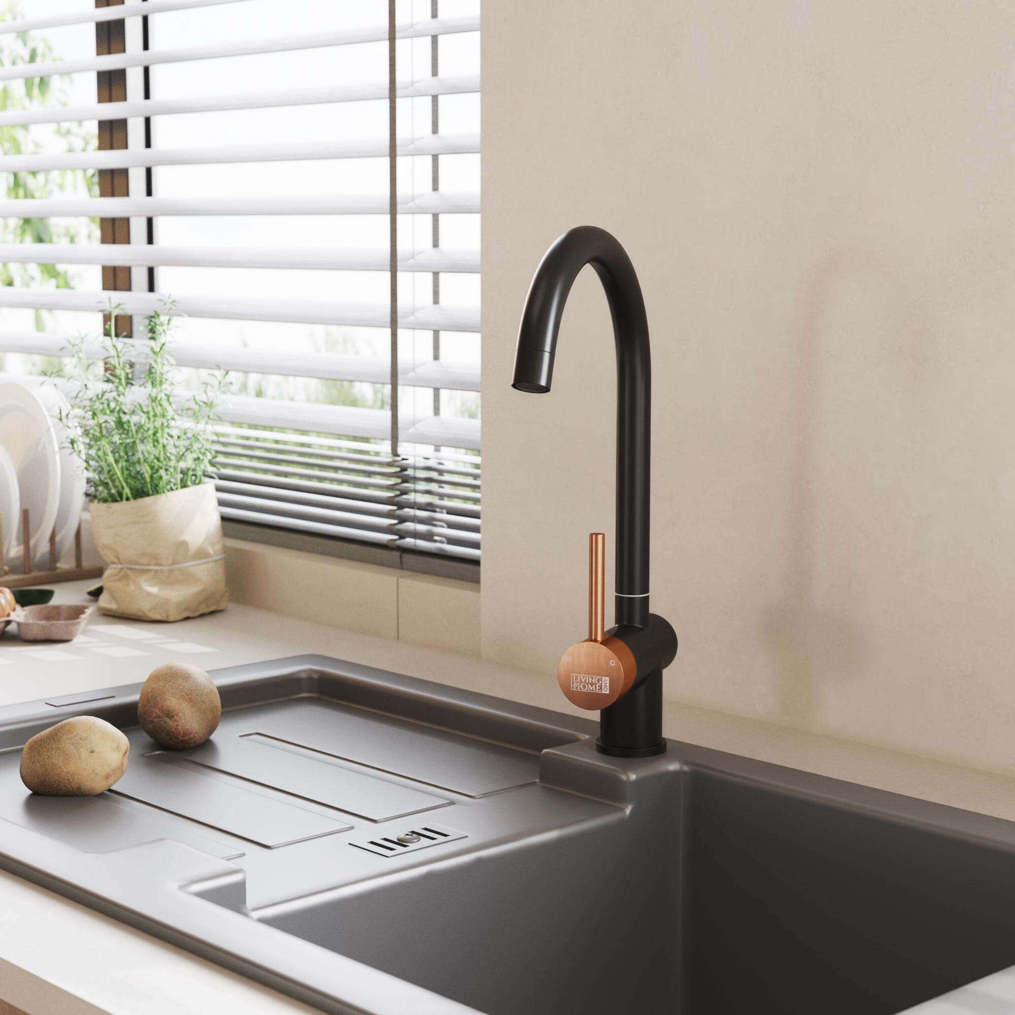 Black High Quality Single Handle Kitchen Bar Faucet Kitchen Taps Living and Home