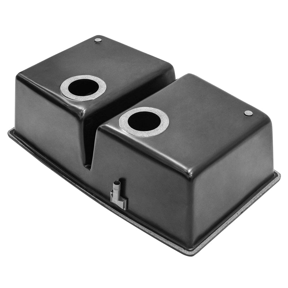 Black High-quality Equal Double Bowl Undermount Kitchen Sink Kitchen Sinks Living and Home
