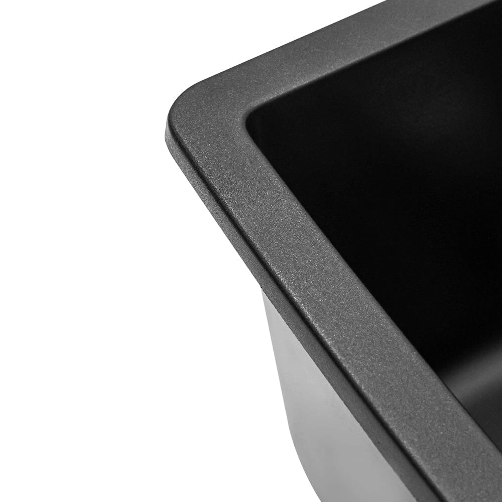Black High-quality Equal Double Bowl Undermount Kitchen Sink Kitchen Sinks Living and Home