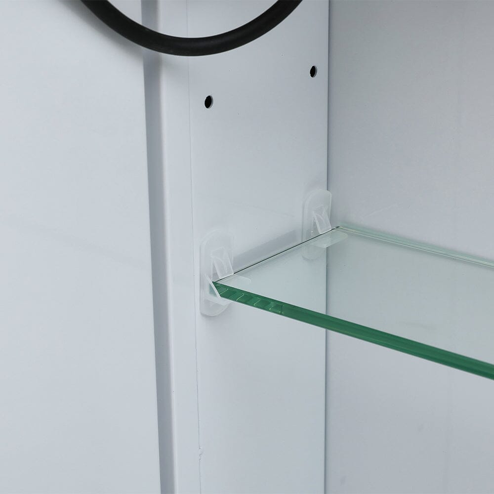 Surface Mount Frameless Single Door LED Mirror Cabinet Bathroom Mirror Cabinets Living and Home