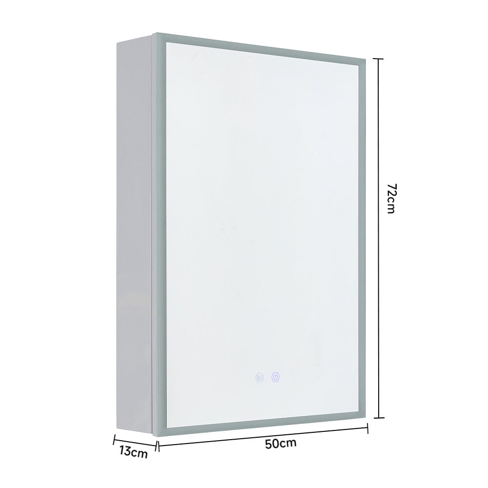 Surface Mount Frameless Single Door LED Mirror Cabinet Bathroom Mirror Cabinets Living and Home