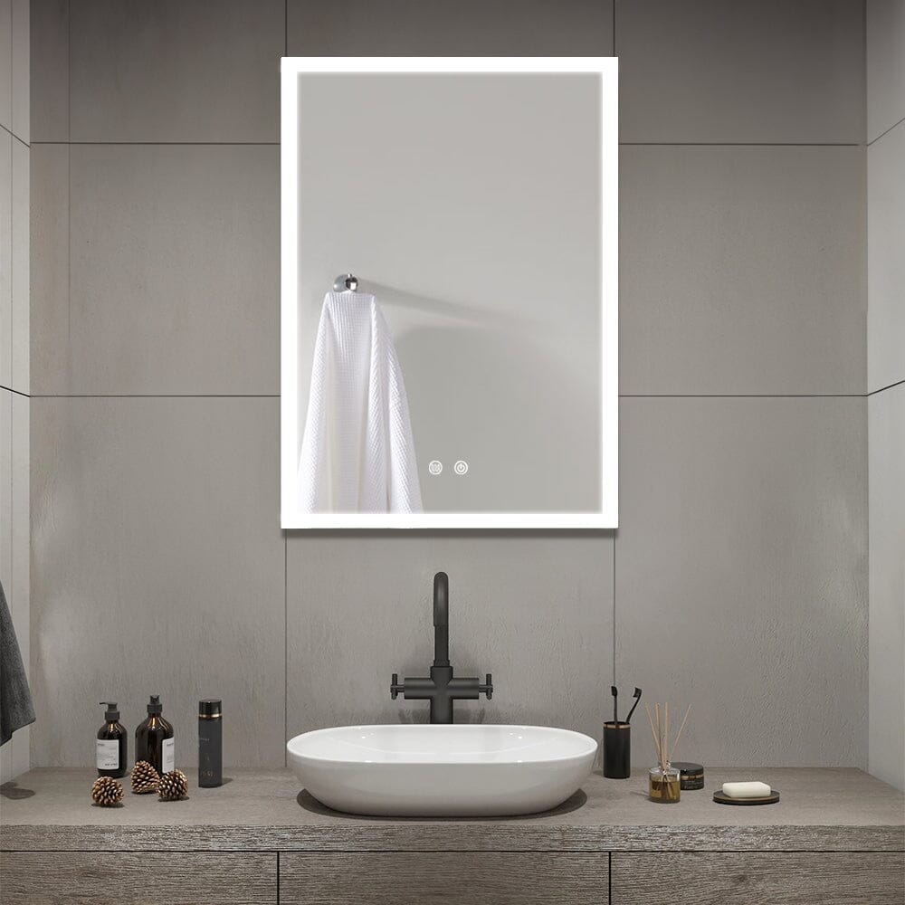 Surface Mount Frameless Single Door LED Mirror Cabinet Bathroom Mirror Cabinets Living and Home