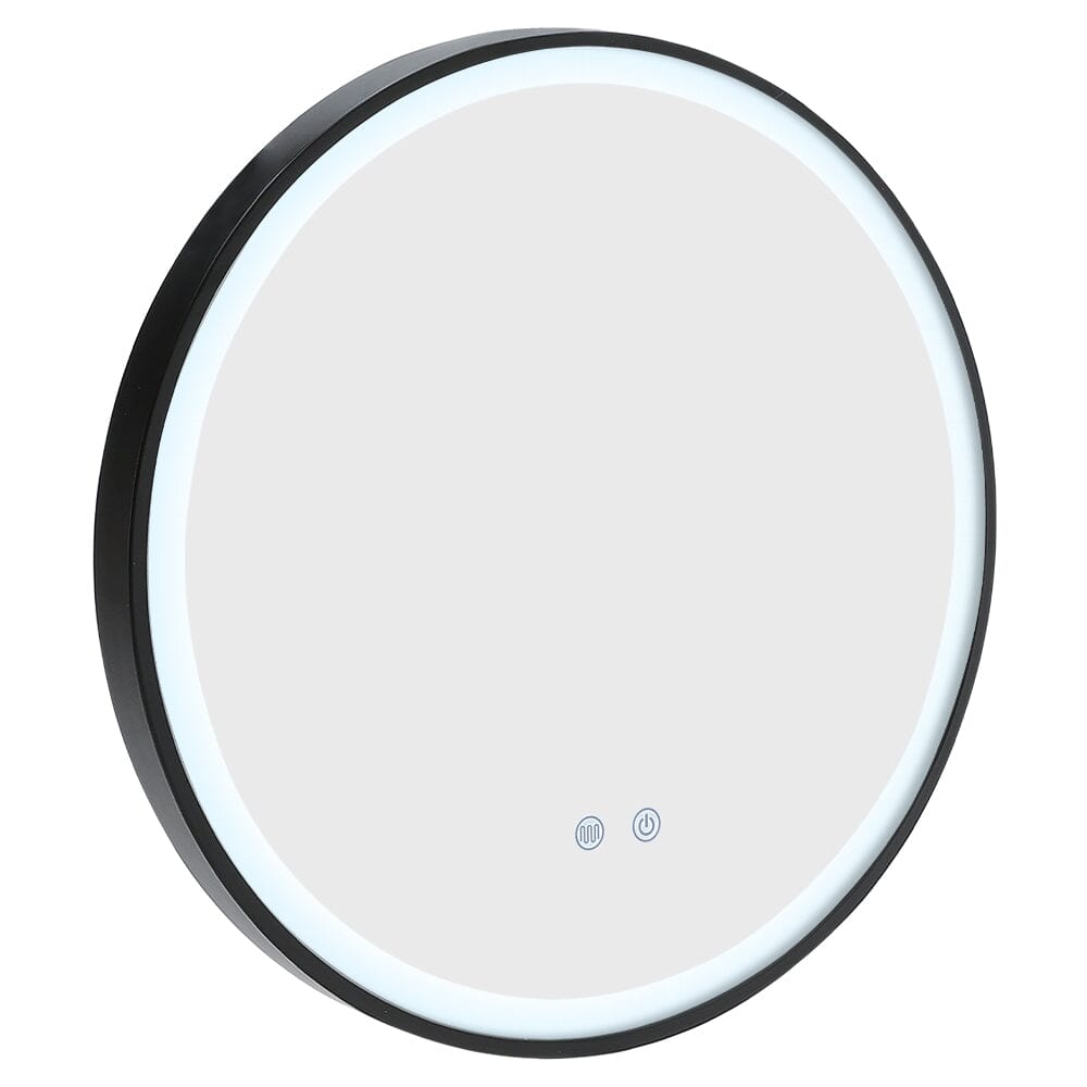 Round Metal Framed LED Wall Mirror Bathroom Mirrors Living and Home