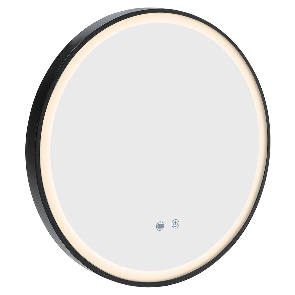 Round Metal Framed LED Wall Mirror Bathroom Mirrors Living and Home