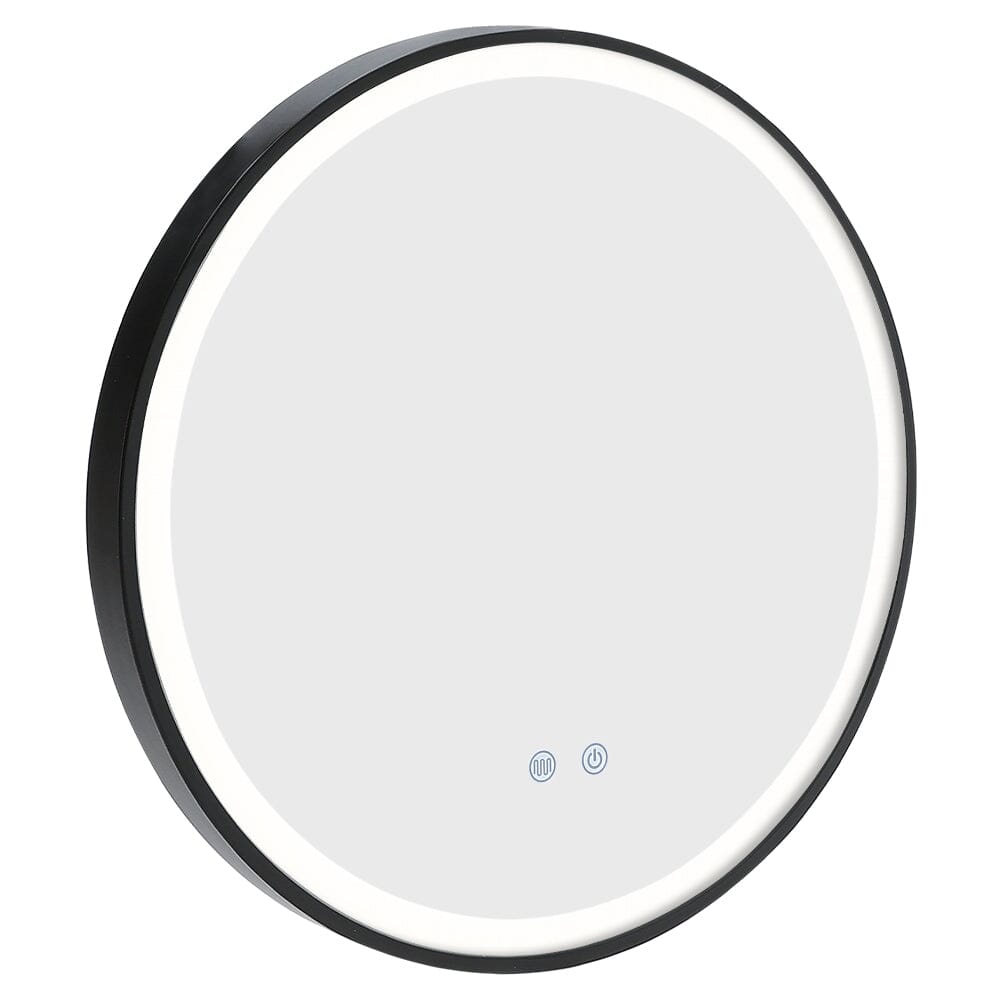 Round Metal Framed LED Wall Mirror Bathroom Mirrors Living and Home