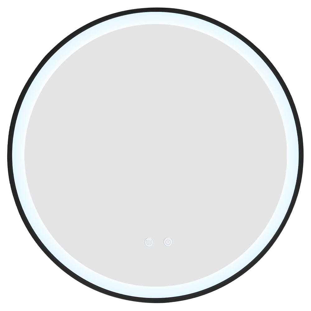 Round Metal Framed LED Wall Mirror Bathroom Mirrors Living and Home