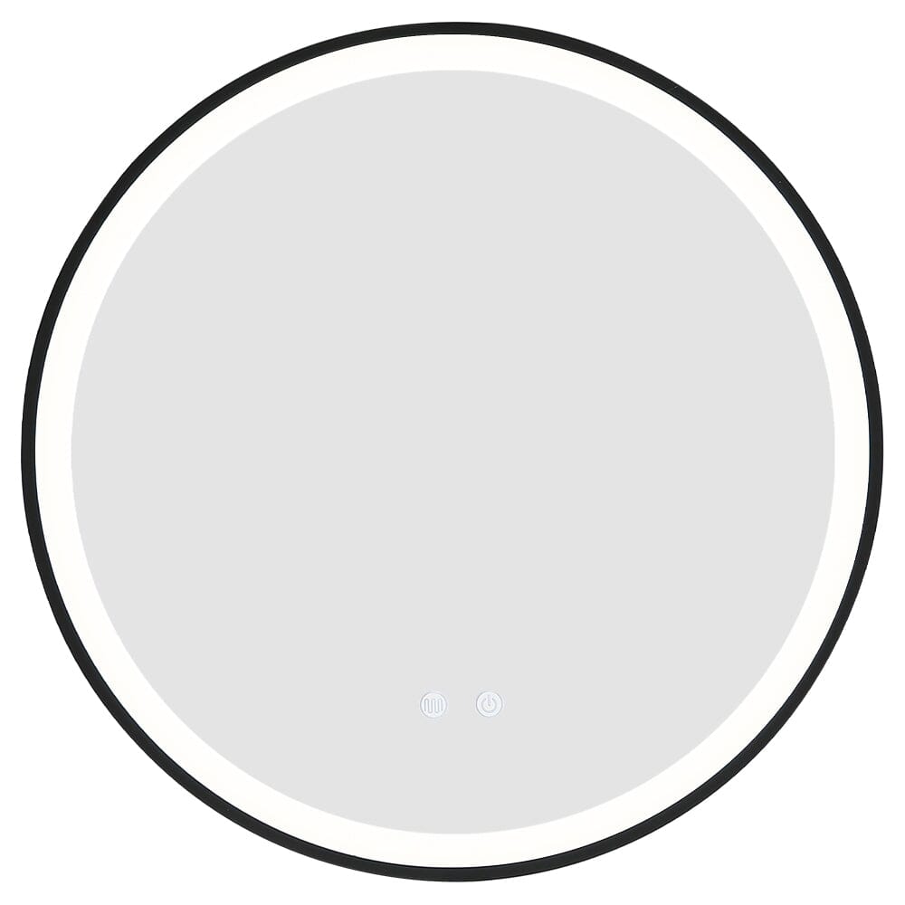Round Metal Framed LED Wall Mirror Bathroom Mirrors Living and Home