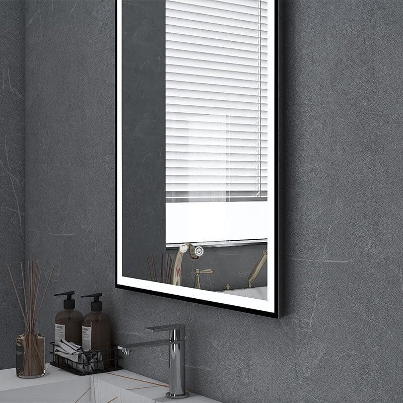 Rectangular 50x70cm Anti-fog Bathroom Vanity Mirror with Touch Lighting Bathroom Mirrors Living and Home