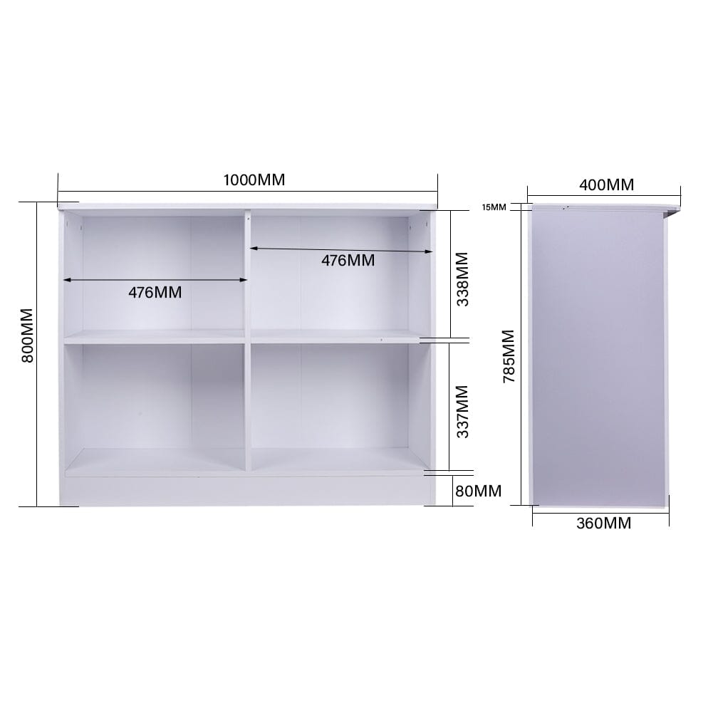 3ft W Simple Classic Sideboard Cabinet with Open Shelves Cabinets Living and Home