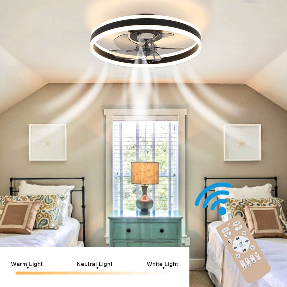 Contemporary Ceiling Fan with LED Lights and Smart Control Living and Home