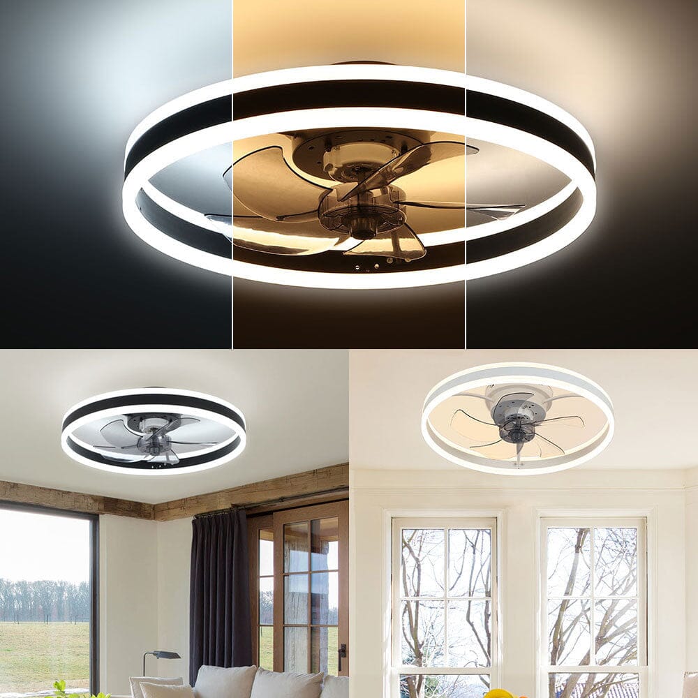 Contemporary Ceiling Fan with LED Lights and Smart Control Living and Home